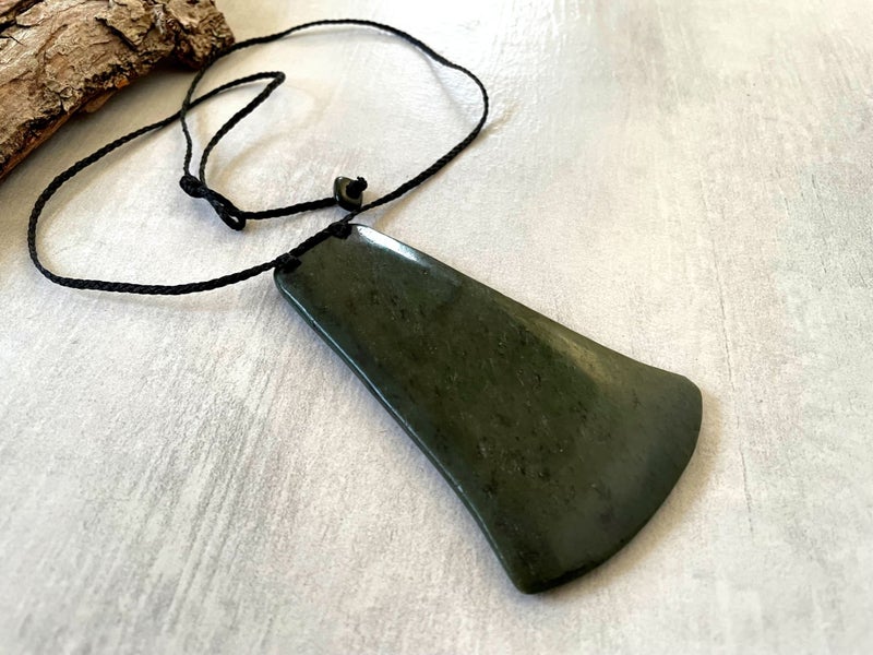 X-Large Greenstone Nephrite Jade Maori Toki 103mm nz021 Carousel 2