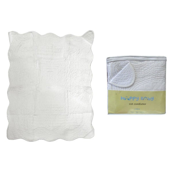 Off White Cotton Cot Comforter 90 x 110 cm Carousel 1