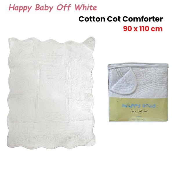 Off White Cotton Cot Comforter 90 x 110 cm Carousel 2
