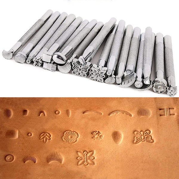 Leather Stamping Kit Metal Punch Tool Pottery Stamps DIY Clay Ceramics Stamp Carousel 1