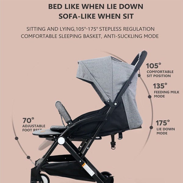 New Lightweight Compact Baby Stroller Pram Easy Fold Travel Carry on Plane Carousel 12