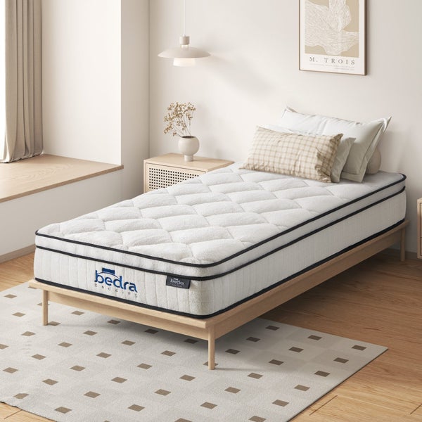 Bedra Boucle Mattress Single Bed Memory Foam Pocket Spring Euro Top Medium Firm Carousel 1