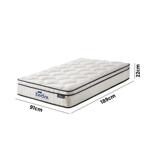 Bedra Boucle Mattress Single Bed Memory Foam Pocket Spring Euro Top Medium Firm Carousel 10