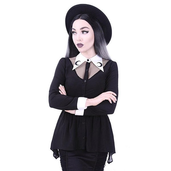 Restyle - LUNA SHIRT - Women's Top - Black Carousel 1