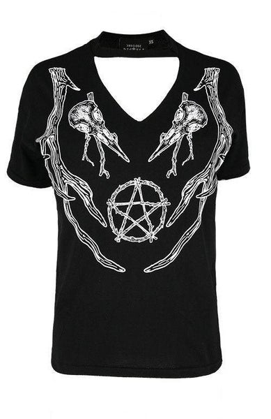Restyle - Black Pagan Top - Womens T-Shirt Carousel 2