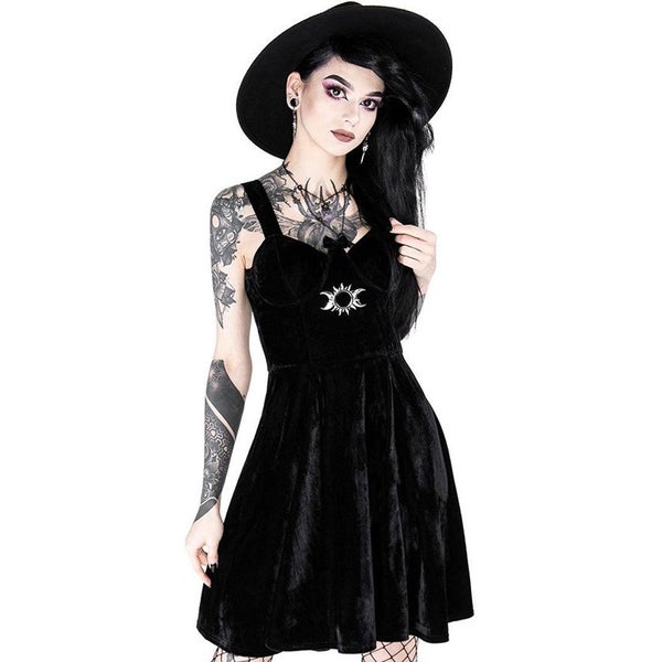 Restyle - TRIPLE GODDESS - Black Velvet Dress Carousel 1