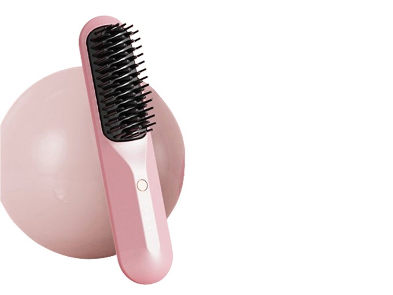 Portable Cordless Hair Straightener Brush Negative Ion Heating Pink Carousel 2