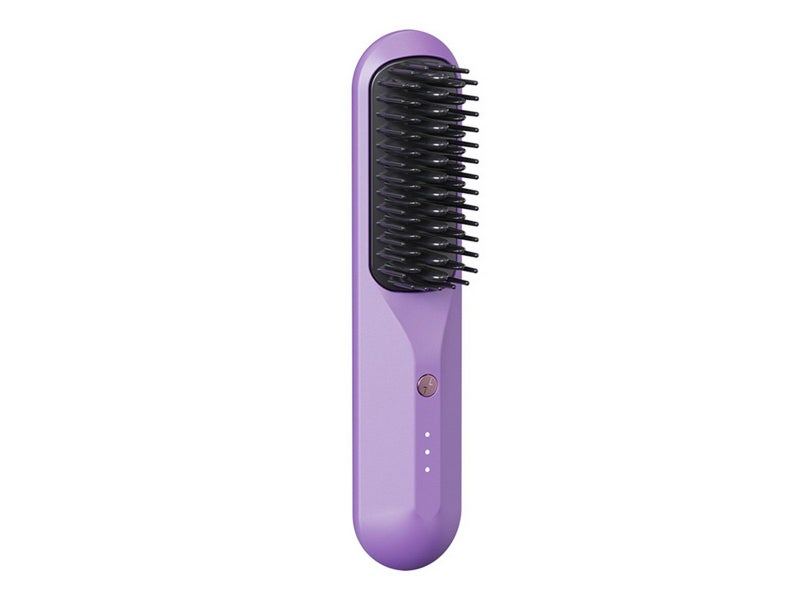 Portable Cordless Hair Straightener Brush Negative Ion Heating Purple Carousel 1