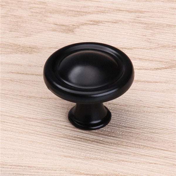 Matt Black alloy simple furniture knob style 2 rimmed 30mm Carousel 1