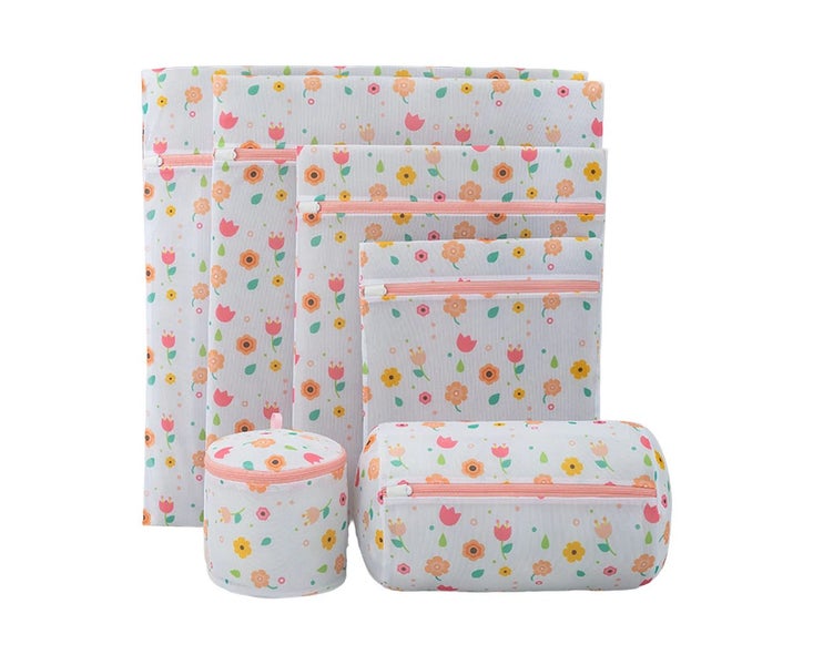 6Pcs Laundry Bag with Zipper Thick Fine Mesh Patterns Printing Foldable Clean... Carousel 1