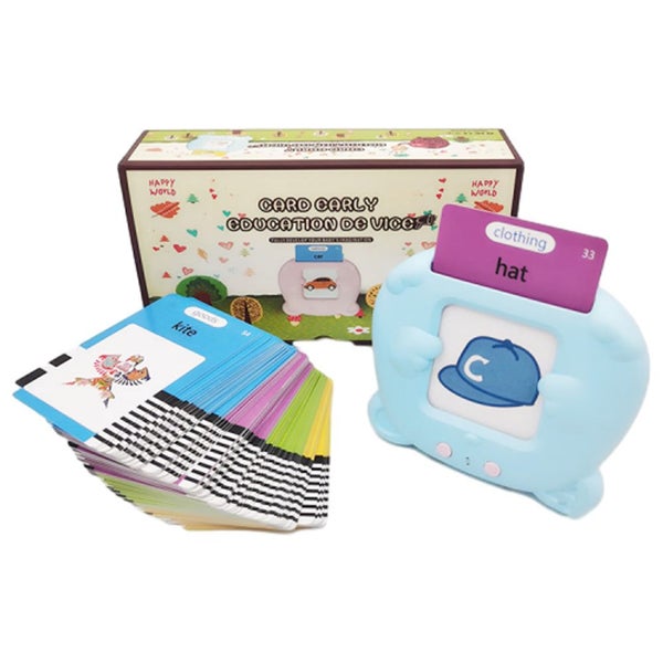 112Pcs Sight Words Talking Flash Cards with One Card Reader Toddler Toys-Blue Carousel 1
