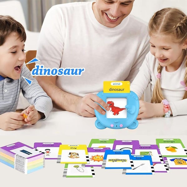 112Pcs Sight Words Talking Flash Cards with One Card Reader Toddler Toys-Blue Carousel 2