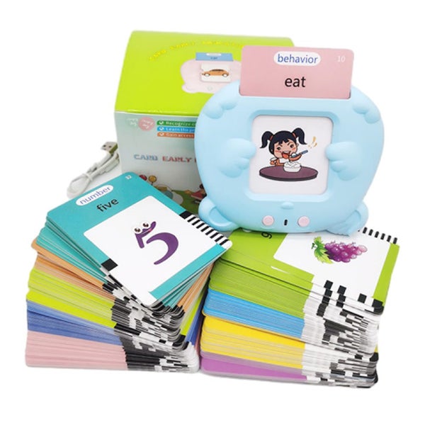 255Pcs Sight Words Talking Flash Cards with One Card Reader Toddler Toys-Blue Carousel 1