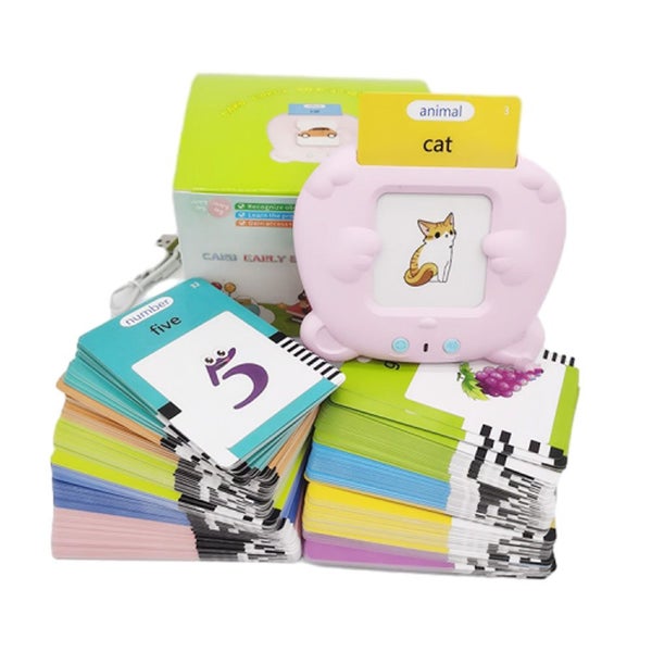 255Pcs Sight Words Talking Flash Cards with One Card Reader Toddler Toys-Pink Carousel 1