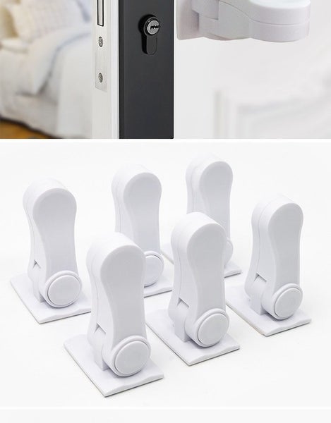 4Pcs Child Handles Door Lever Lock Adhesive Proof Doors Safety Tools Carousel 2