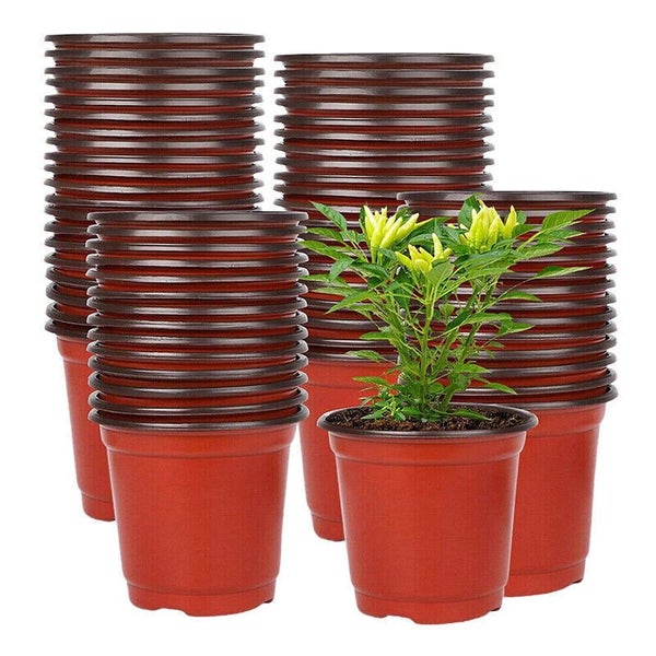 100PCS Plastic Plant Flower Garden Pots Nursery Seedlings Pot Growing Container Carousel 2