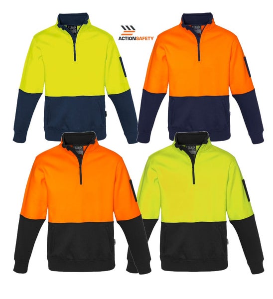 Syzmik Unisex Hi Vis Half Zip Pullover - 4 Colour Options - Sizes 2XS to 7XL Carousel 1