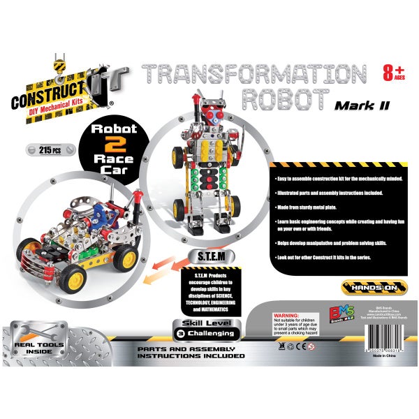 215pc Construct IT Transformation Robot Mark 2 Toy w Tools Build Kit Kids 8y+ Carousel 5