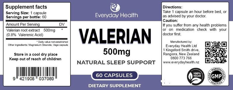 VALERIAN ROOT - Perfect for SLEEP and ANXIETY - 60 Capsules63616034799745111