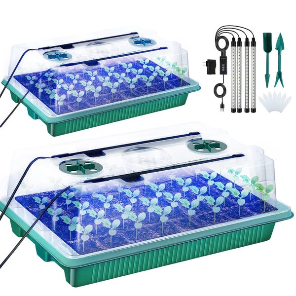 Seed Starter Tray with Grow Light, 40 Cells Seed Starter Kit Carousel 1