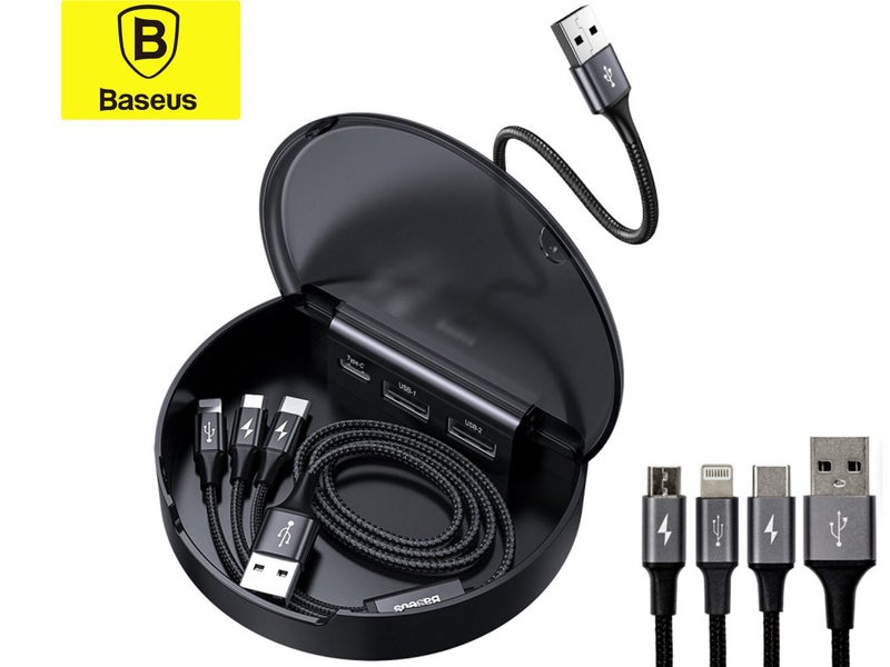 3 in 1 Phone Charging Cable Charger iPhone Samsung Lightning Type C Micro USB Carousel 1