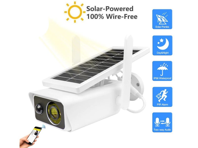 Solar Battery Powered Wireless WiFi Outdoor Pan/Tilt Home Security Camera System Carousel 1