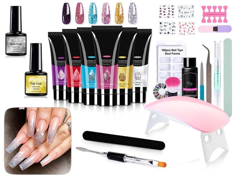 Gel Nail Polish Set Poly Extension Gel Starter Kit With UV Lamp Drill Machine Carousel 1