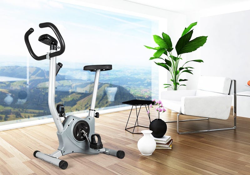 Upright Exercise Bike Spin Bicycle Gray Carousel 2