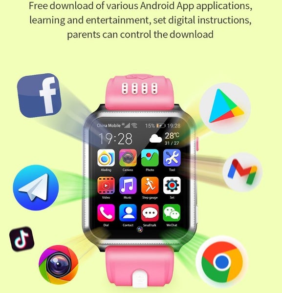 Kids Smart Watch 4G Smartwatch Phone with Video & Phone Call Positioning Watch Carousel 4