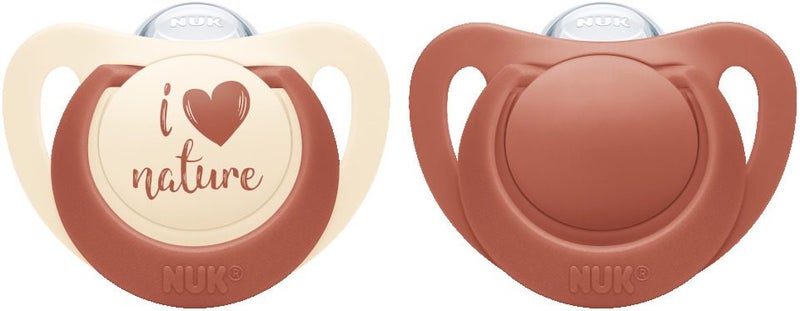 NUK: For Nature Silicone Soothers - 6-18 Months Red (2 Pack) Carousel 1