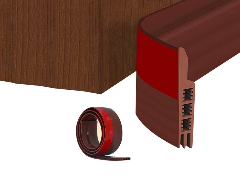 3-Tier Silicone Door Draft Stopper Seal Under Bottom Strip Self Adhesive Brown Carousel 1