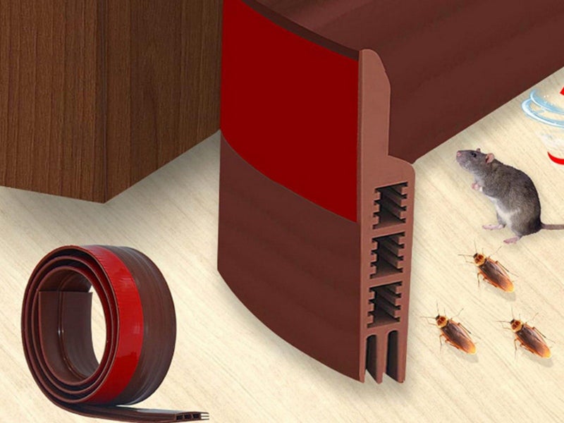 3-Tier Silicone Door Draft Stopper Seal Under Bottom Strip Self Adhesive Brown Carousel 5