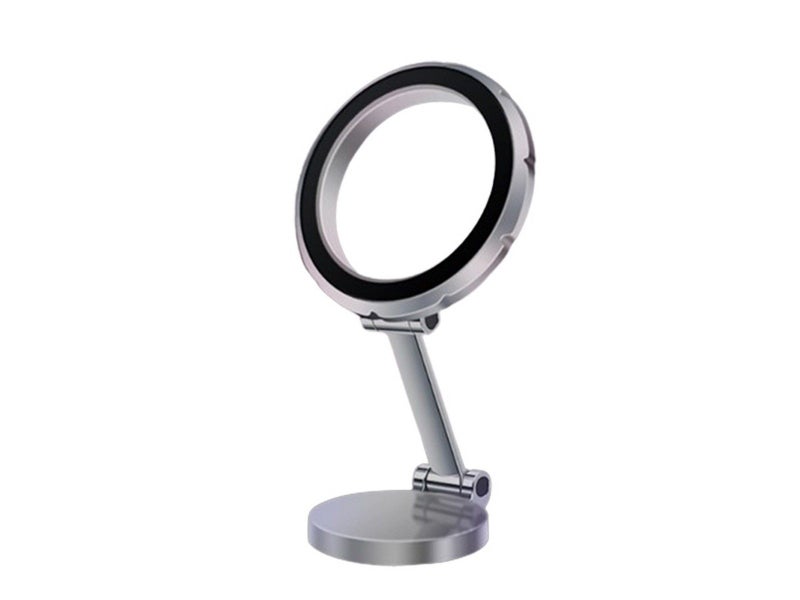 Metal Magnetic Car Phone Holder Folding Magnet Mount Silver Carousel 2