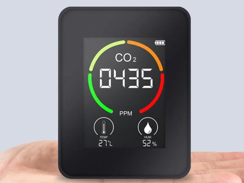 3 in 1 CO2 Detector Meter Temperature Humidity Air Quality Monitor Black Carousel 2