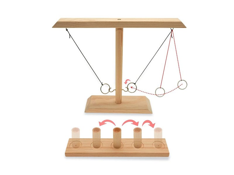 Ring Toss Tabletop Game-Natural Wood Carousel 2