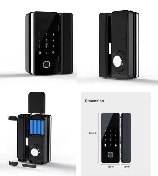 Smart Fingerprint Door lock - Glass Door Semmiconductor Sensor by APP Carousel 1