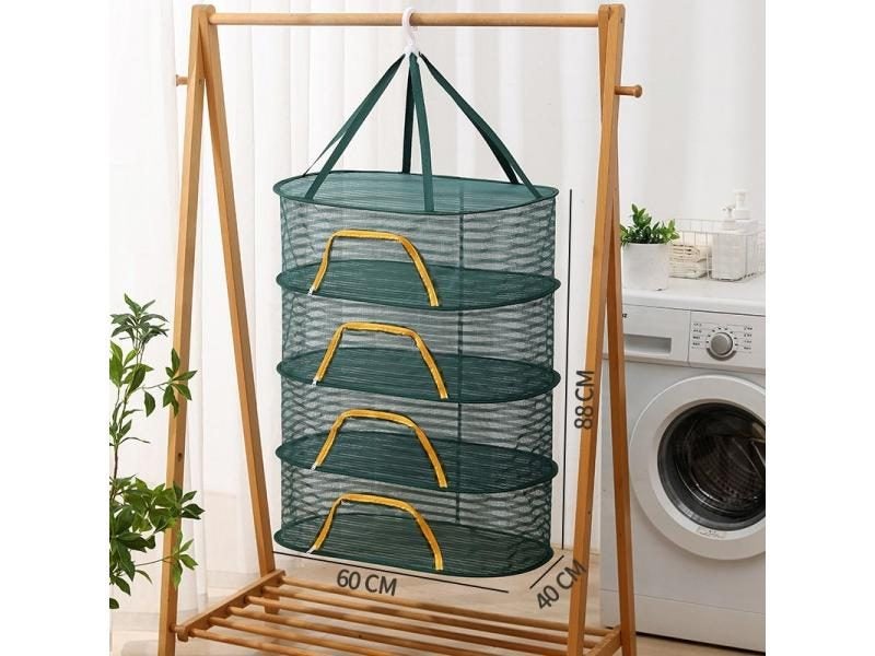 Multifunctional Portable Foldable Muti-layer Hanging Drying Net For Dry Goods Carousel 2