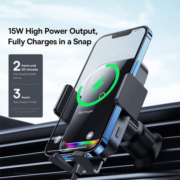 15W Air Vent Mount Wireless Car Charger | Halo Electric Carousel 2
