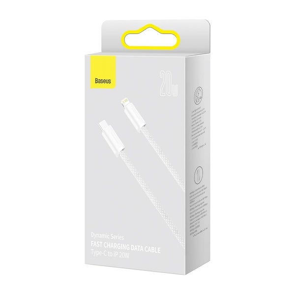 20W Braided USB-C to iPhone / iPad Fast Charge Cable - White | Baseus Dynamic... Carousel 9