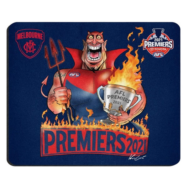 Melbourne Demons 2021 AFL Premiers Premiership Caricature Mouse Mat Carousel 1