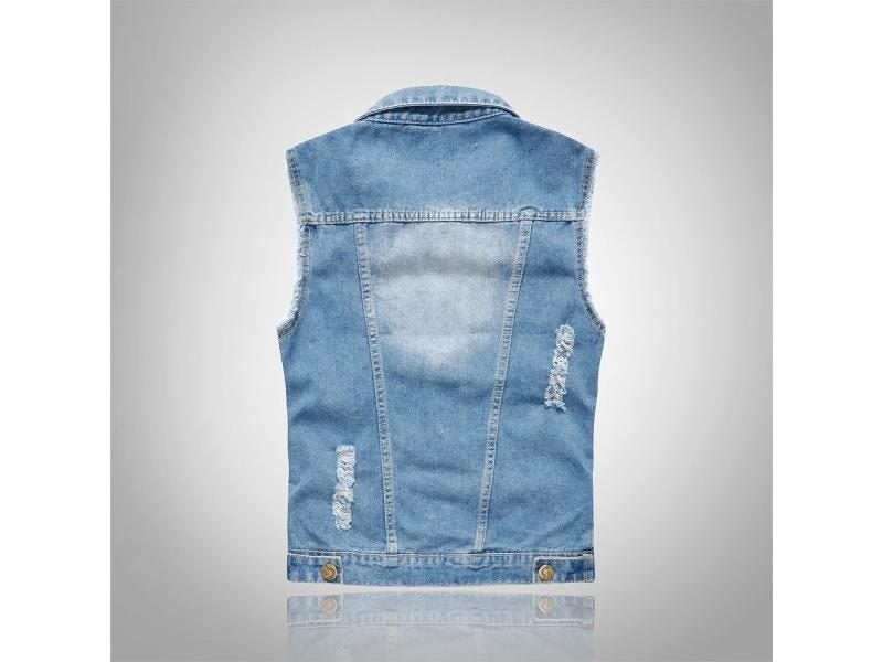Men's Denim Vest Sleeveless Waistcoat Spring Jean Coat 6XL Carousel 1