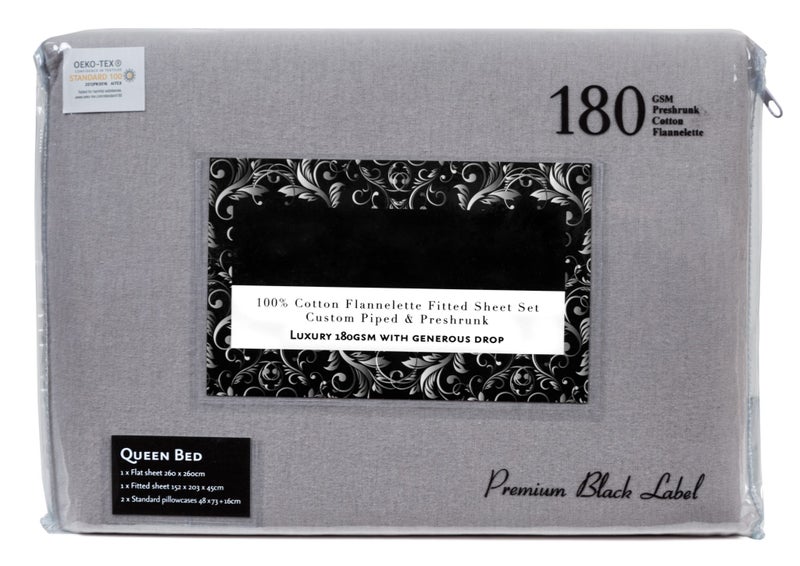 Flannelette – Lifestyle Sheet Set - Silver Carousel 1