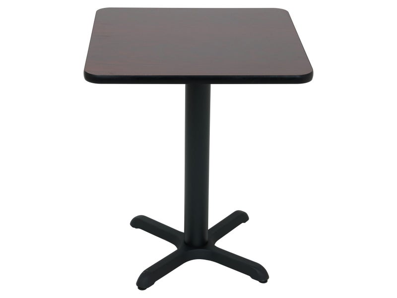 60cm Square Café Table - Double Sided Black / Mahogany Top - Cast Iron Base Carousel 1