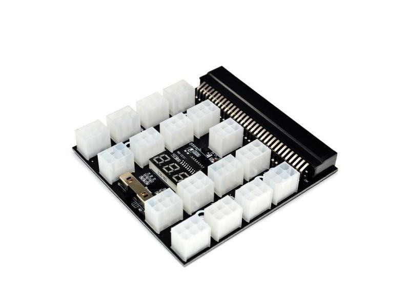 Black PCI-E 17x 6Pin Power Supply Breakout Board Adapter Converter 12V For Carousel 1