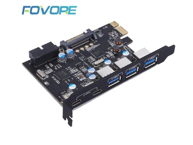 PCI Express Card To 3 PORTS USB 3.0 2 PORTS USB3.1 Type C Internal USB 3.0 Carousel 1