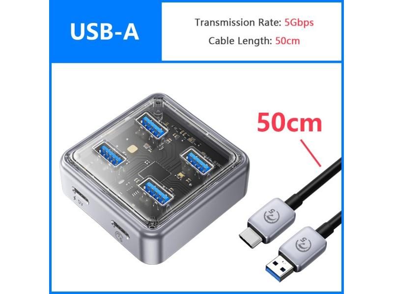 ORICO Multi 4 Port USB 3.0 Hub Splitter 10Gbps USB A Type C Slot Docking Carousel 1