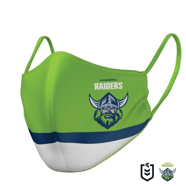 Canberra Raiders NRL Large Adult Reversible Washable Face Mask Carousel 4