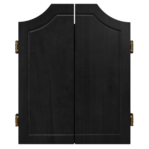 TEX PRO Dart Board Set With SOLID WOOD Black Ash Cabinet Carousel 2