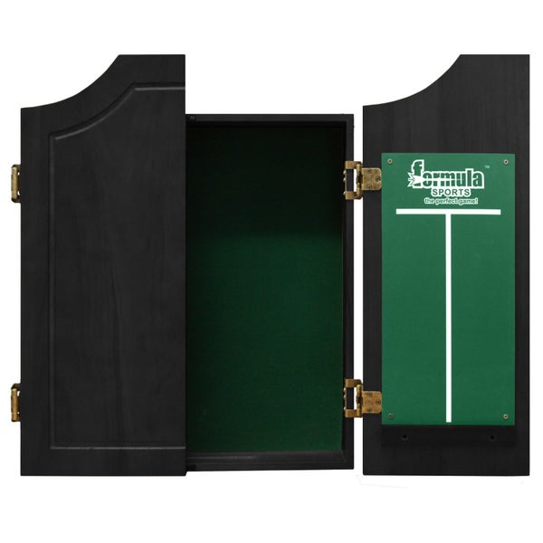 Winmau Blade 6 TRIPLE CORE Dart Board + Black Solid Wood Cabinet + Darts Set Carousel 9