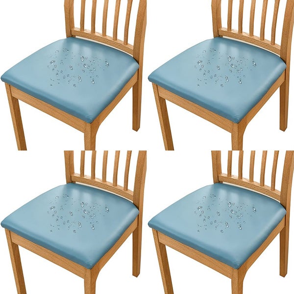 Chair Cover 4pcs PU Leather Stretch Chair Seat Cover Solid Waterproof Oilproof D Carousel 1